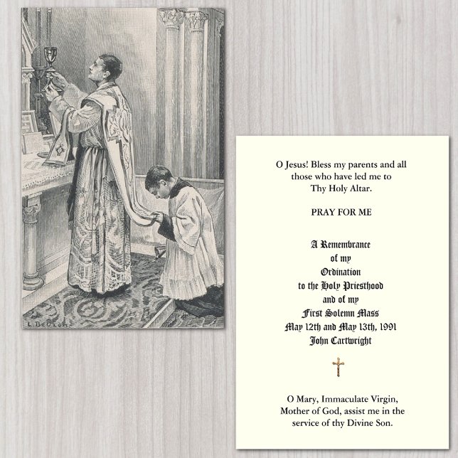 CATHOLIC PRIEST ORDINATION ANNIVERSARY HOLY CARDS (CATHOLIC PRIEST ANNIVERSARY OF ORDINATION PRAYER CARDS)