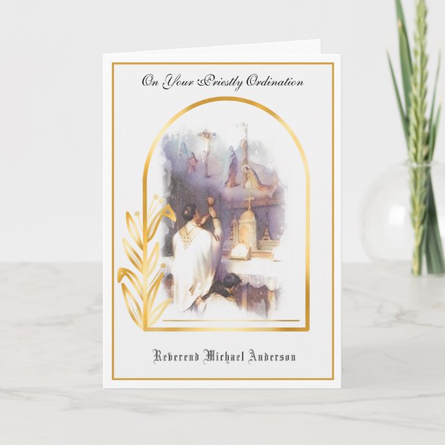 Catholic Priest Ordination Religious Jesus  Card (Front)