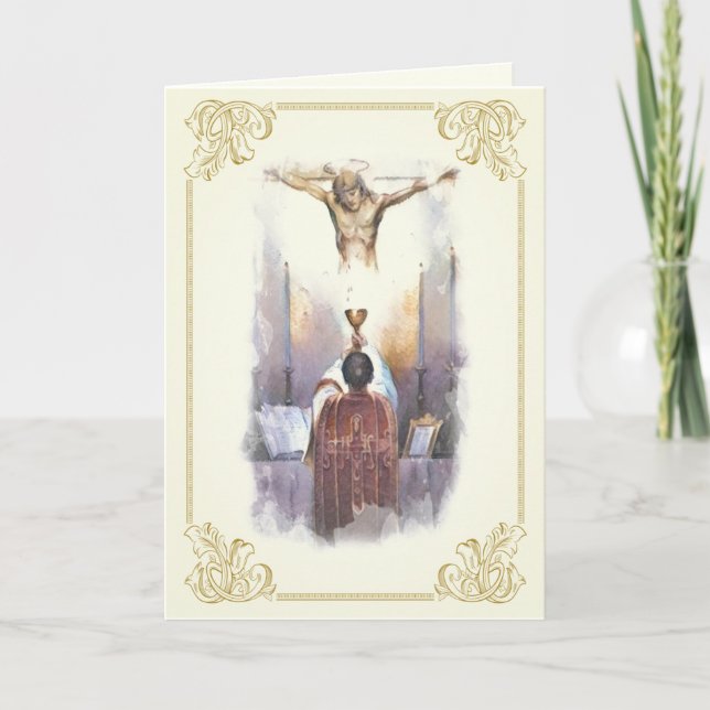 Catholic Priest Ordination Religious Jesus  Card (Front)