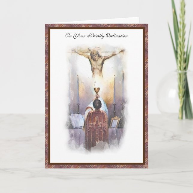 Catholic Priest Ordination Religious Jesus  Card (Front)