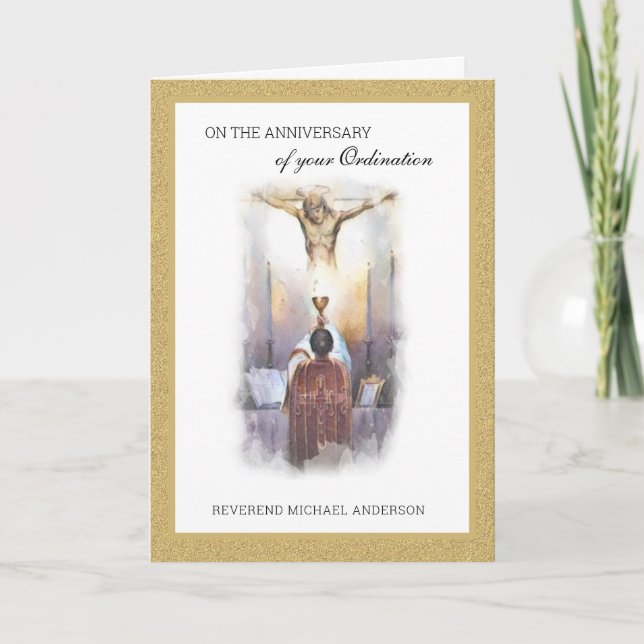 Catholic Priest Ordination Religious Jesus  Card (Front)