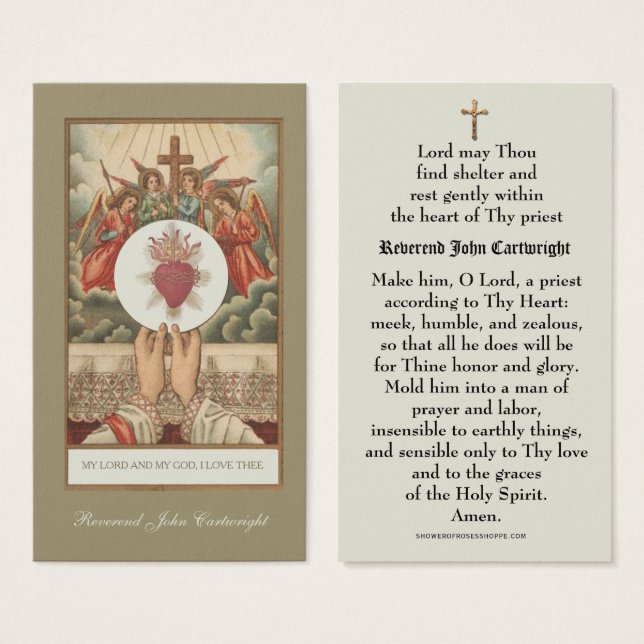 Catholic Priest Sacred Heart Prayer Religious  (Front & Back)