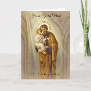 Catholic Priest  St. Joseph Jesus Father's Day Card