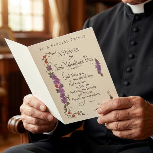 Catholic Priest St. Valentines Day Religious Holiday Card