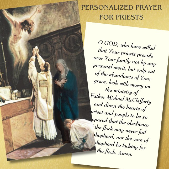 Catholic Priesthood Prayer Mass Offering Place Card (Creator Uploaded)