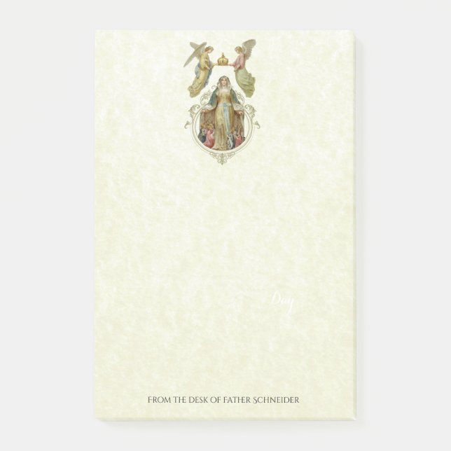 Catholic Religious Blessed Virgin Mary Angels Post-it Notes (Front)