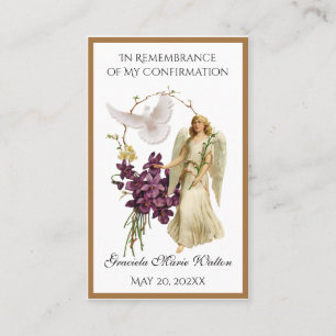 Catholic Religious Confirmation Remembrance Angel Business Card