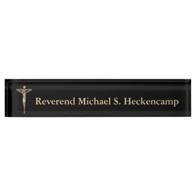 Catholic Religious Crucifix Cross Jesus Priest Nameplate (Front)