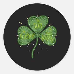 Catholic Religious Irish Shamrock Christian St Pat Classic Round Sticker