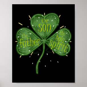 Catholic Religious Irish Shamrock Christian St Pat Poster
