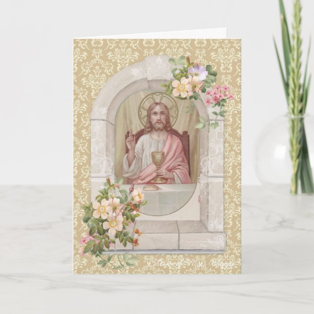 Catholic Religious Jesus Communion Eucharist Card (Front)