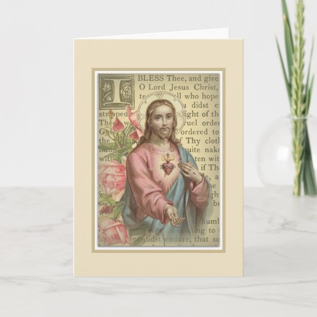 Catholic Religious Sacred Heart of Jesus Card (Front)