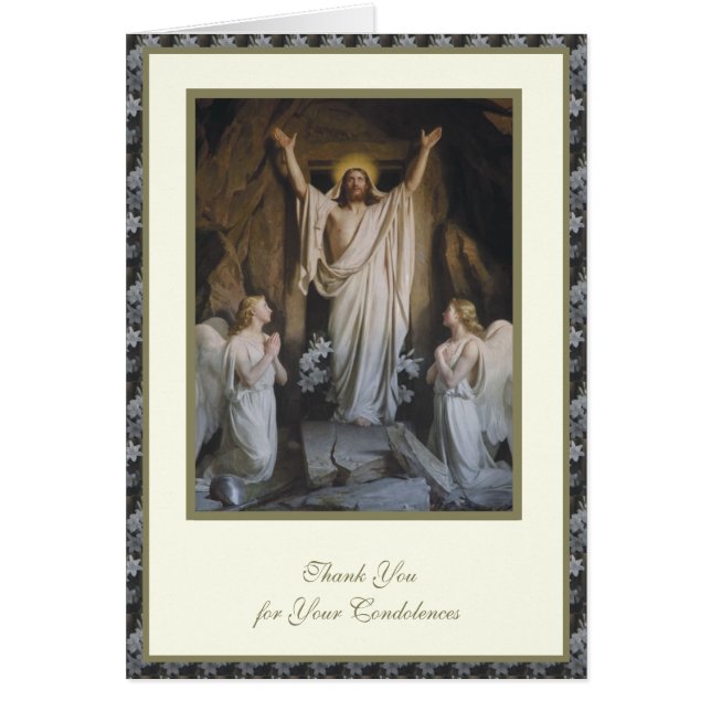 Catholic Resurrection Religious Funeral Condolence (Front)