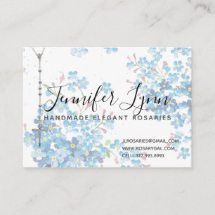 Catholic Rosary Roses Religious Floral Business Card