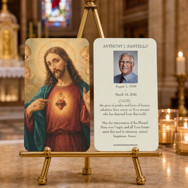Catholic Sacred Heart Catholic Funeral Prayer Card (Creator Uploaded)