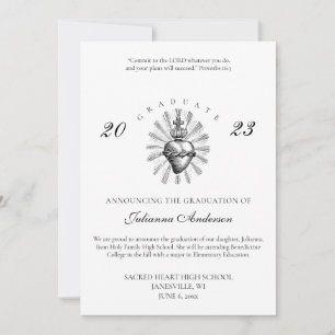 Catholic Sacred Heart Graduation Invitation