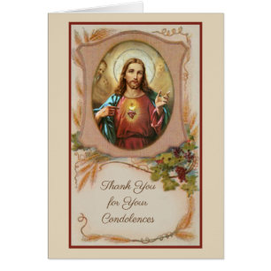 Catholic Sacred Heart Jesus  Condolence Thank You