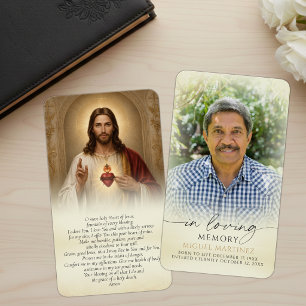 Catholic Sacred Heart Jesus Funeral Prayer Cards
