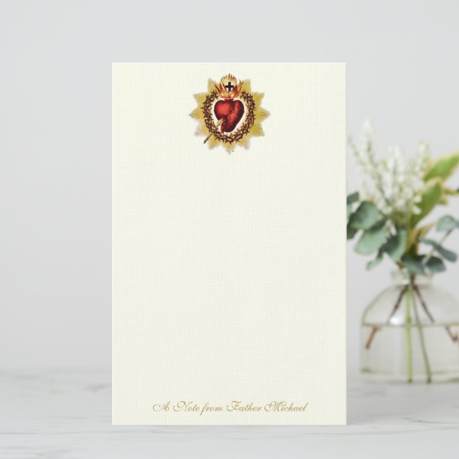 Catholic Sacred Heart Jesus Religious Stationery (Standing Front)