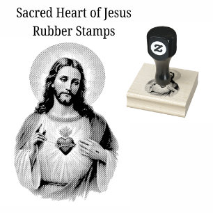 Catholic Sacred Heart of Jesus Traditional Rubber Stamp