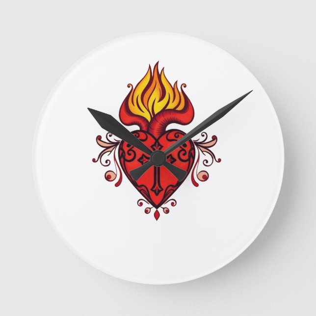 Catholic Sacred Heart of Jesus Wall Clock (Front)