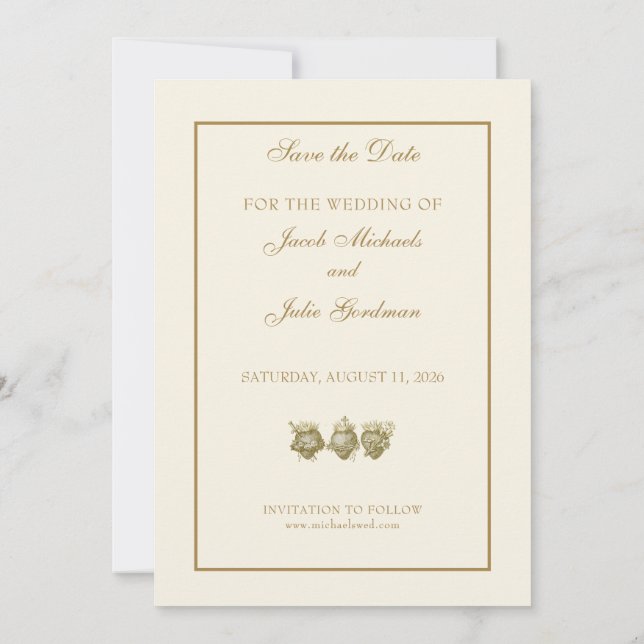 Catholic Sacred Heart Save the Date Wedding (Back)