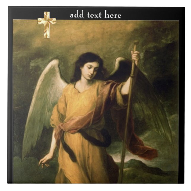 Catholic Saint Archangel Raphael Add Verse Tile (Front)