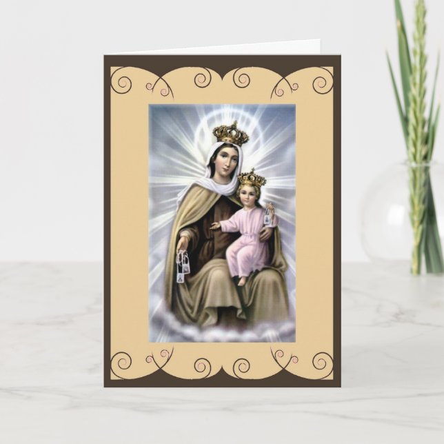 Catholic Saint Greeting card Our Lady of Mt.Carmel (Front)