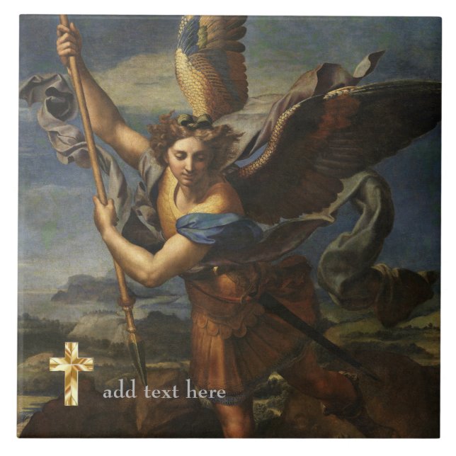 Catholic Saint Michael the Archangel Add Verse Tile (Front)