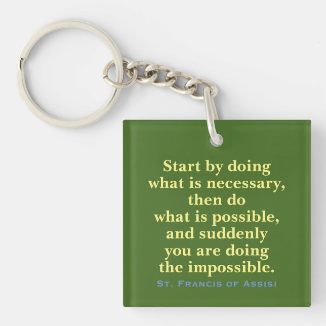 Catholic Saint Quote Keychain (Front)