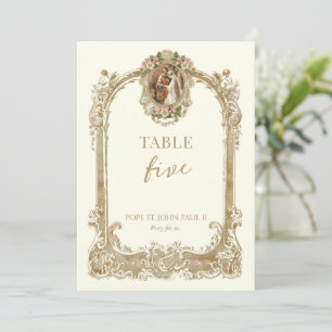 Catholic Saint Wedding Table Number 