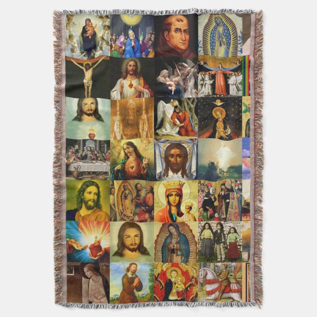 Catholic Saints Throw Blanket (Front Vertical)