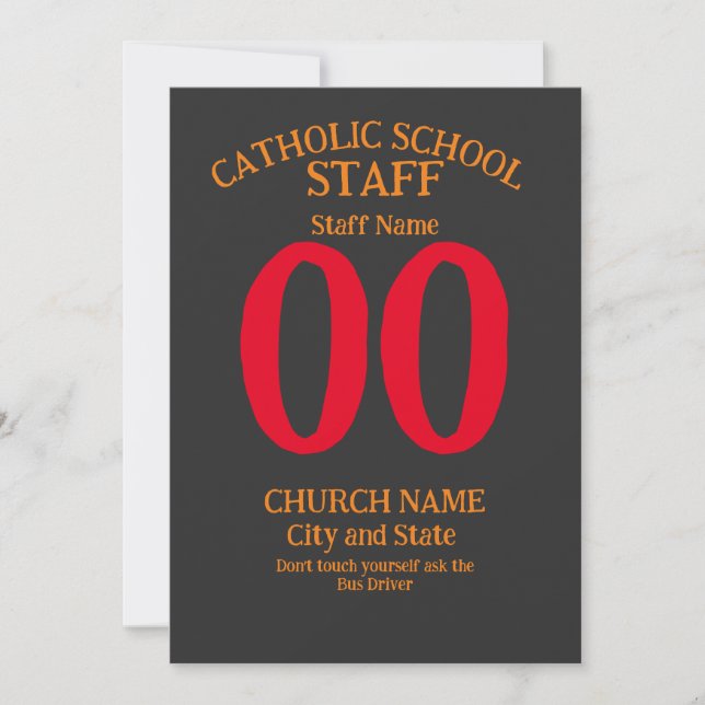 Catholic School Don't touch yourself Invitation (Front)