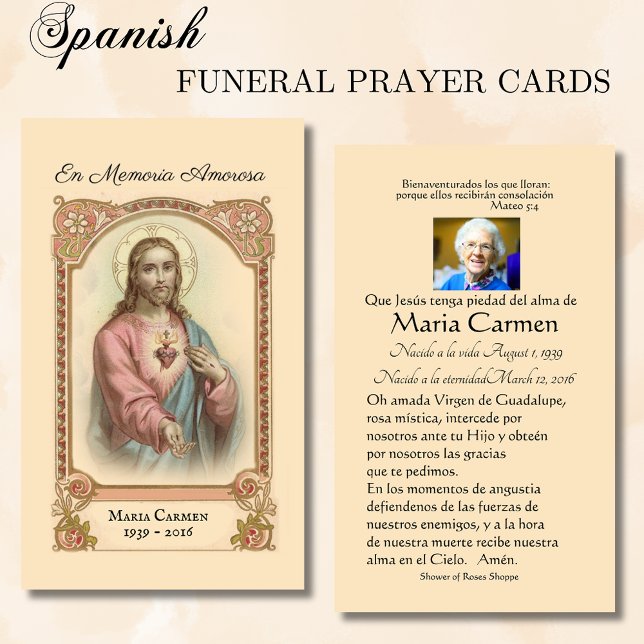 Catholic Spanish Jesu Funeral Memorial Holy Card - (Creator Uploaded)