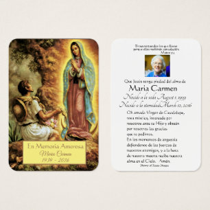 Catholic Spanish Mary Funeral Memorial Holy Card -