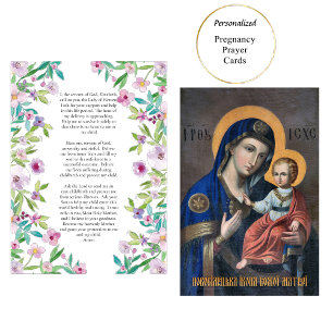 Catholic Spring Flowers Pregnancy Prayer Card