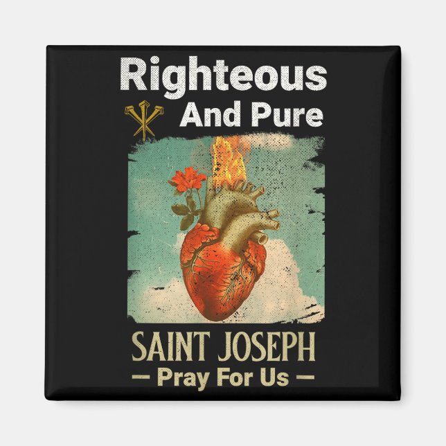 Catholic St. Joseph, Patron Saint Of Fathers, Pray Magnet (Front)