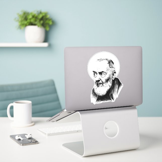 Catholic St. Padre Pio Capuchin Monk (Laptop On Desk)