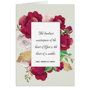 Catholic St. Therese Mothers Quote  Painted Roses