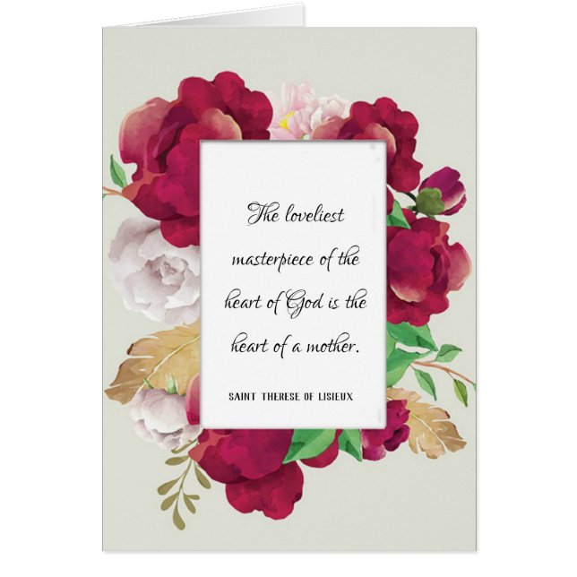 Catholic St. Therese Mothers Quote  Painted Roses (Front)