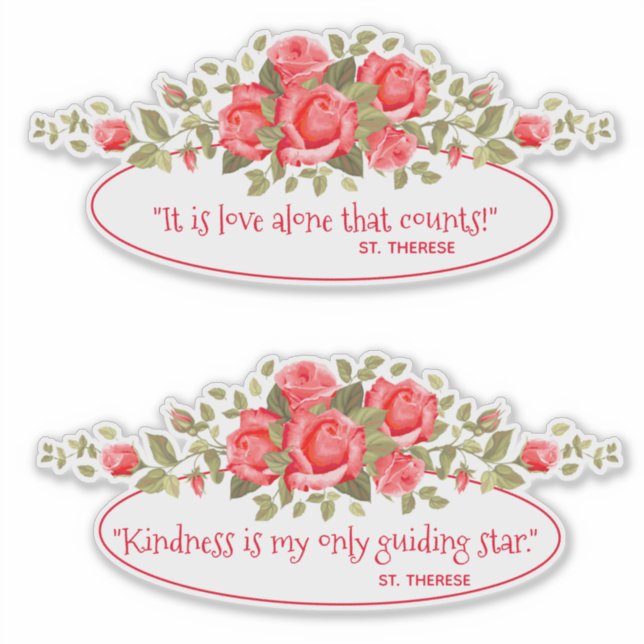 Catholic St. Therese Quotes Pink Roses (Front)