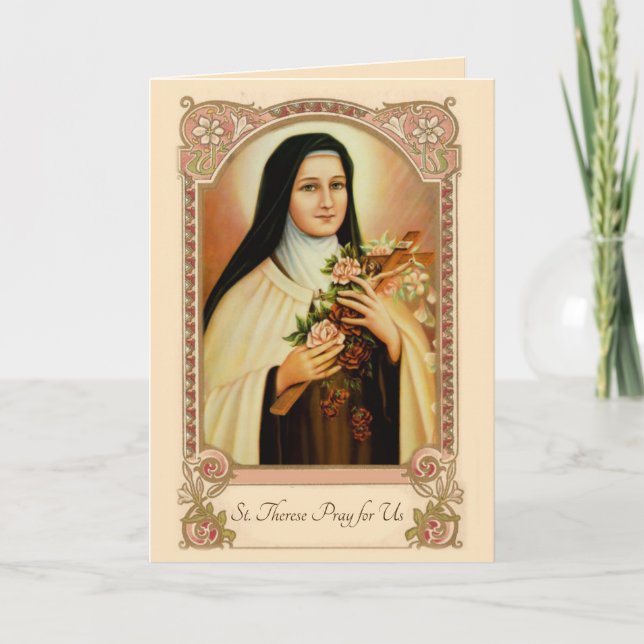Catholic St. Therese the Little Flower of Jesus Card (Front)