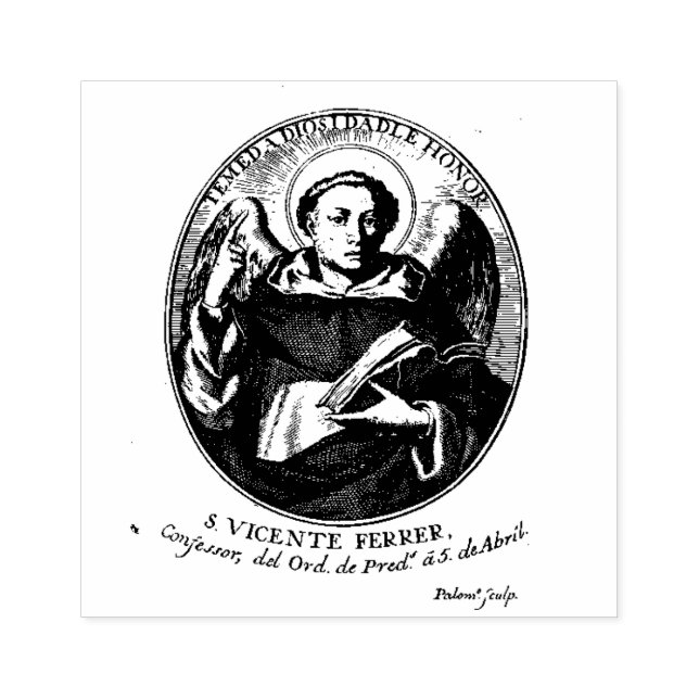 Catholic St. Vincent Ferrer Rubber Stamp (Imprint)