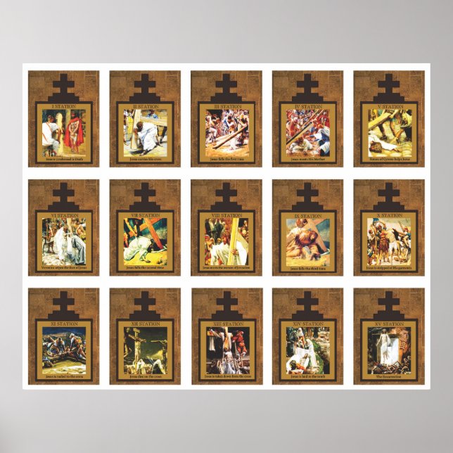 Catholic Stations of the Cross Collage Poster (Front)