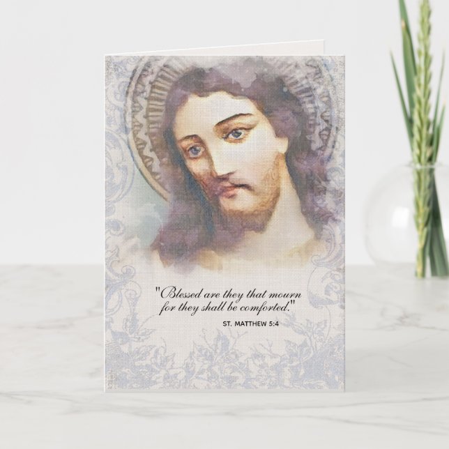 Catholic Sympathy Condolence Jesus  Card (Front)
