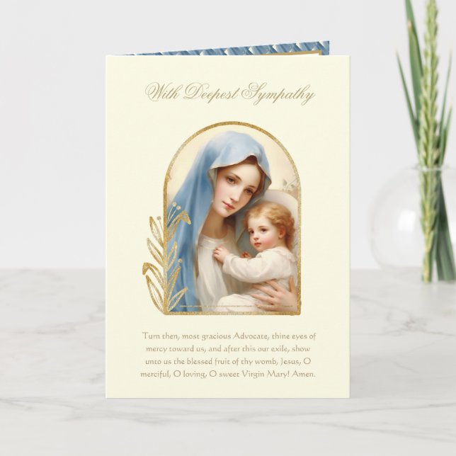 Catholic Sympathy Condolence Virgin Mary Card (Front)