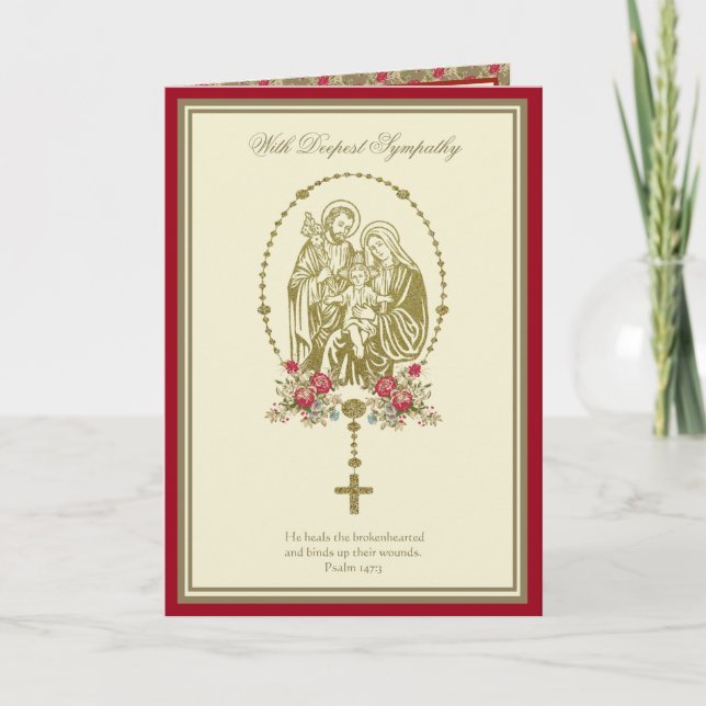 Catholic sympathy Holy Family Scripture Prayer Card (Front)