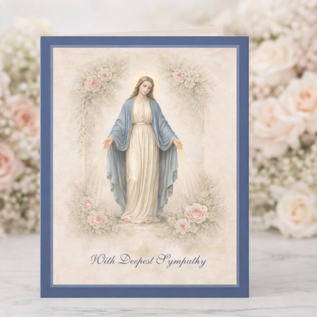 Catholic Sympathy Mother Mary Floral Card (Creator Uploaded)