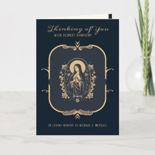 Catholic Sympathy Virgin Mary Gold Crucifix Card