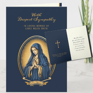 Catholic Sympathy Virgin Mary Gold Crucifix  Card